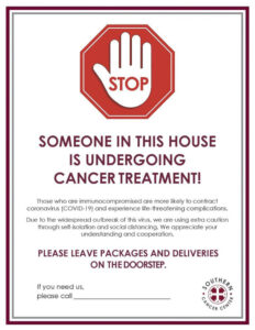 Stop Sign for Patient Home Use | Southern Cancer Center