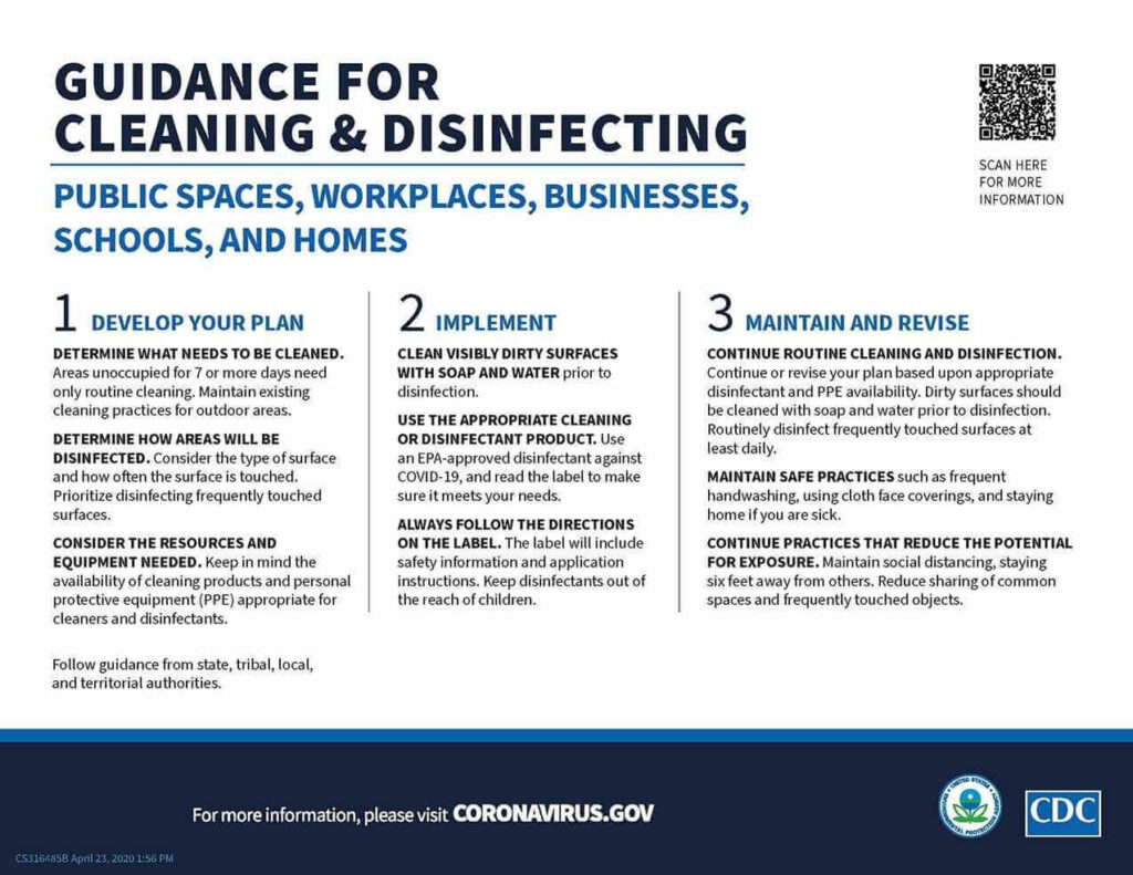 Guidance for Cleaning & Disinfecting
