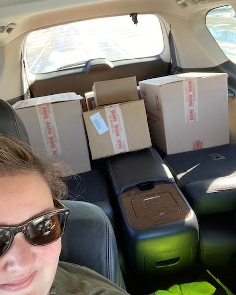 Lady taking selfie inside a car at Mobile, AL 