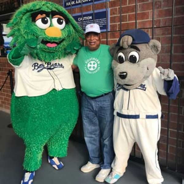 Mr. Johnnie Campbell with Mobile BayBears Mascot
