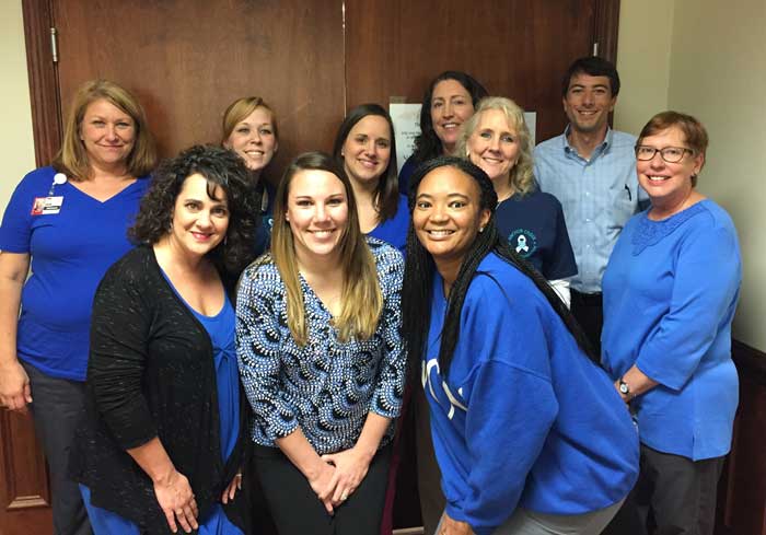 Southern cancer center staff for Colon Cancer Awareness at Mobile.AL