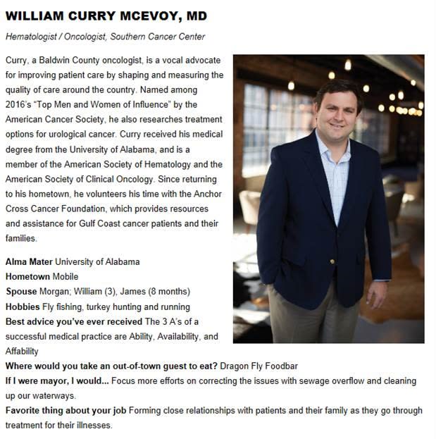 Dr. Mcevoy named top 40 under 40