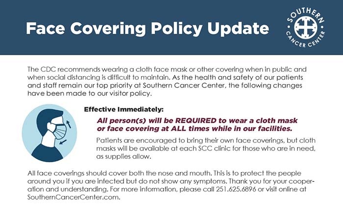 Face covering policy update