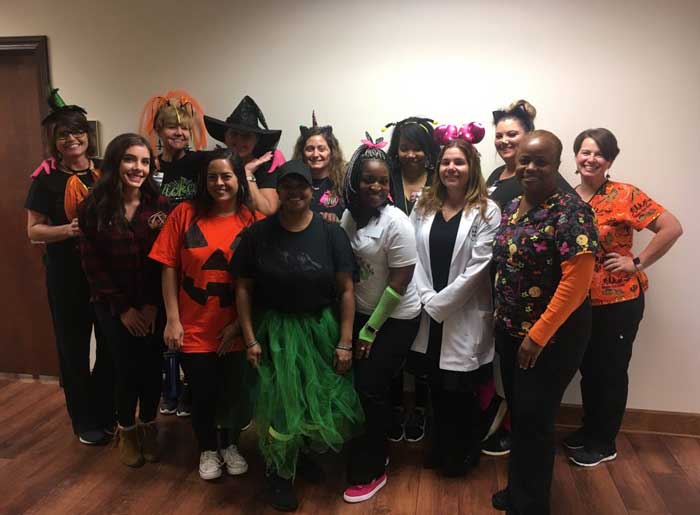 SCC's staff in Halloween costumes