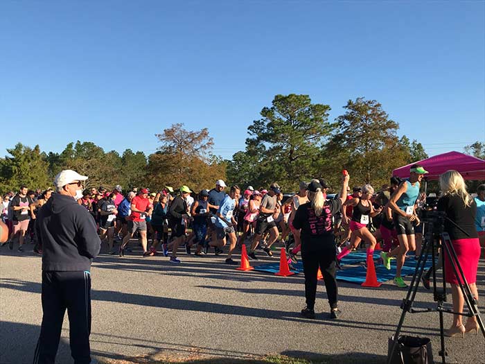 People running in a race