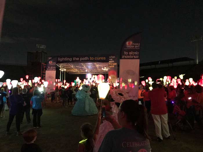 Supporters and survivors at light the night walk