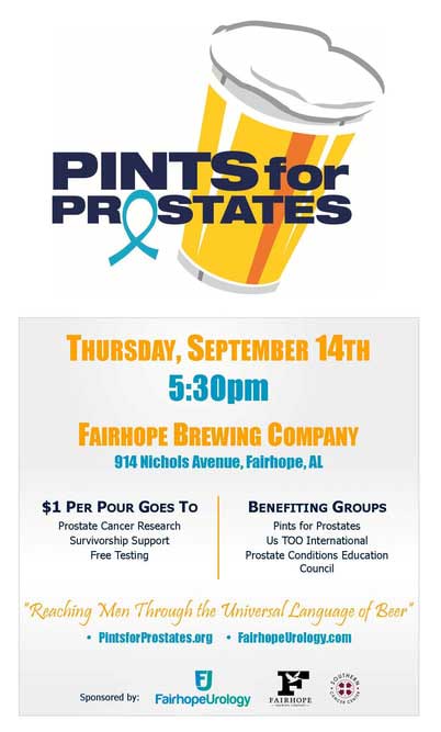 The poster of Pints for Prostates flyers