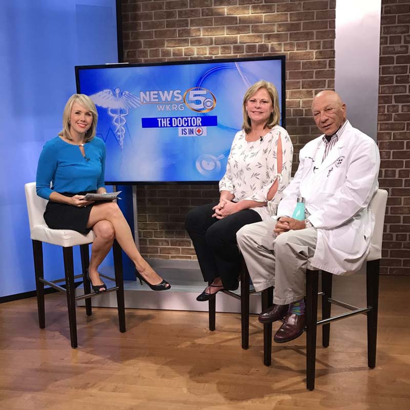 Dr. Michael Meshad and Karla Childers in WKRG News 5 channel at Mobile, AL 
