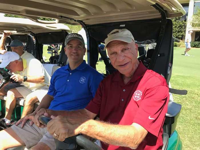  The Old man and boy with smiling in golf tournament at Mobile.AL