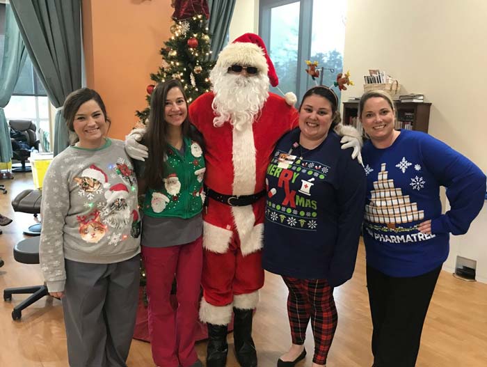 Southern Cancer Center team enjoying Christmas