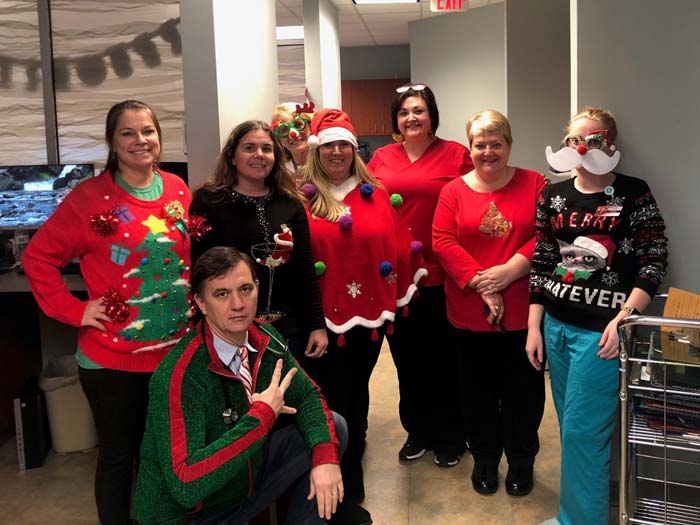 Southern Cancer Center team enjoying Christmas