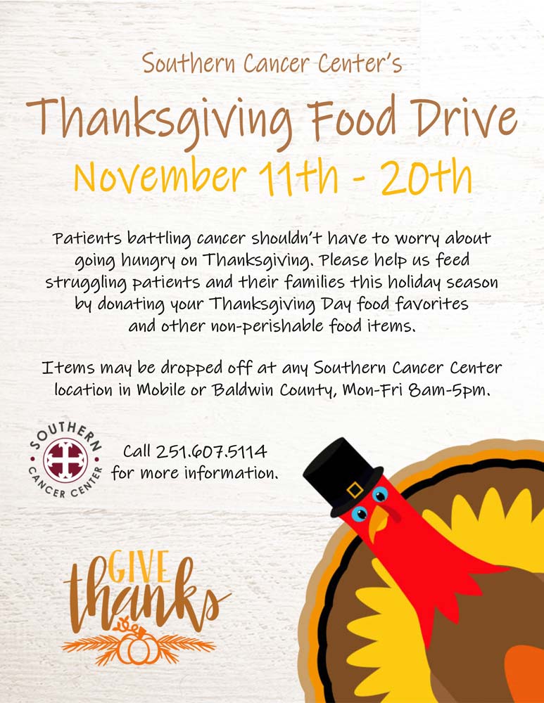 Thanksgiving food drive flyer