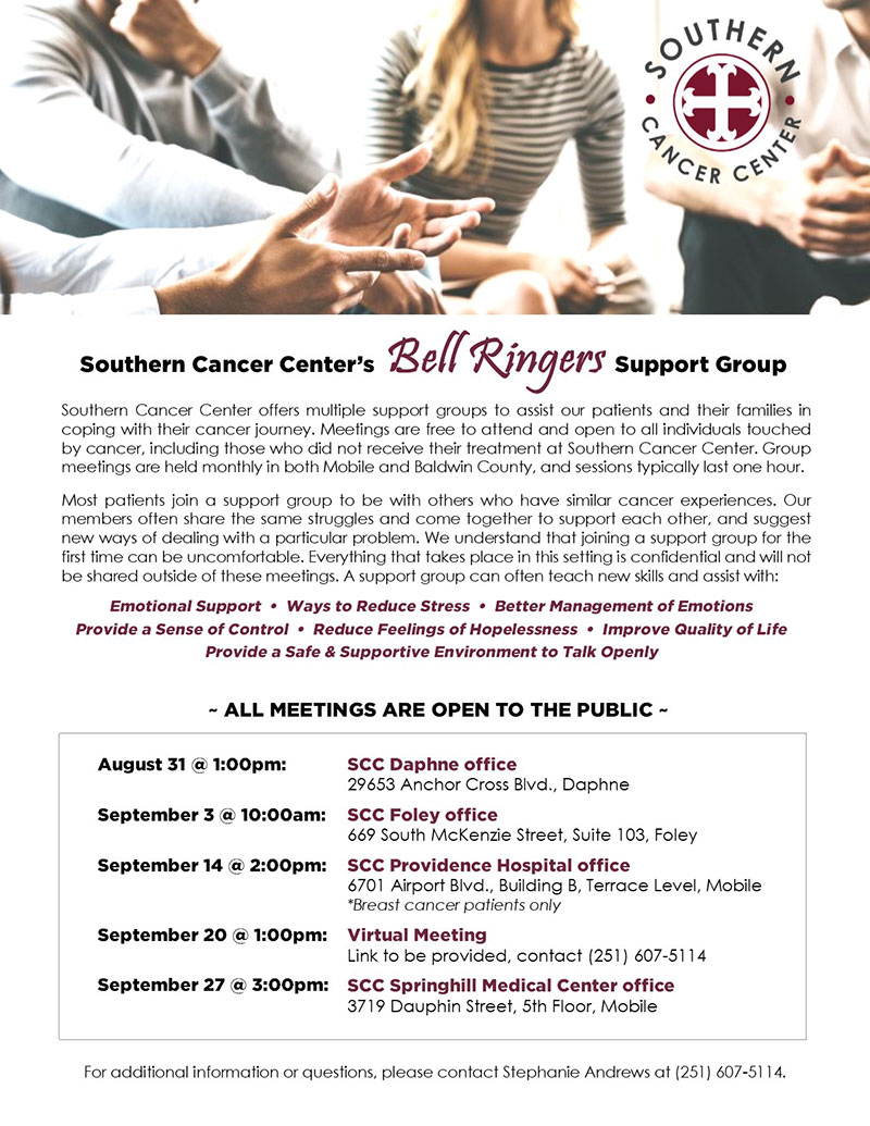 Bell ringers september support group meeting